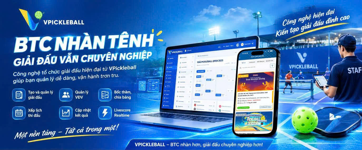 VPickleball – Công nghệ tổ chức giải đấu pickleball hiện đại